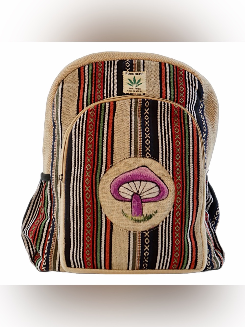 Hemp Mushroom Embroidered Baja Backpack